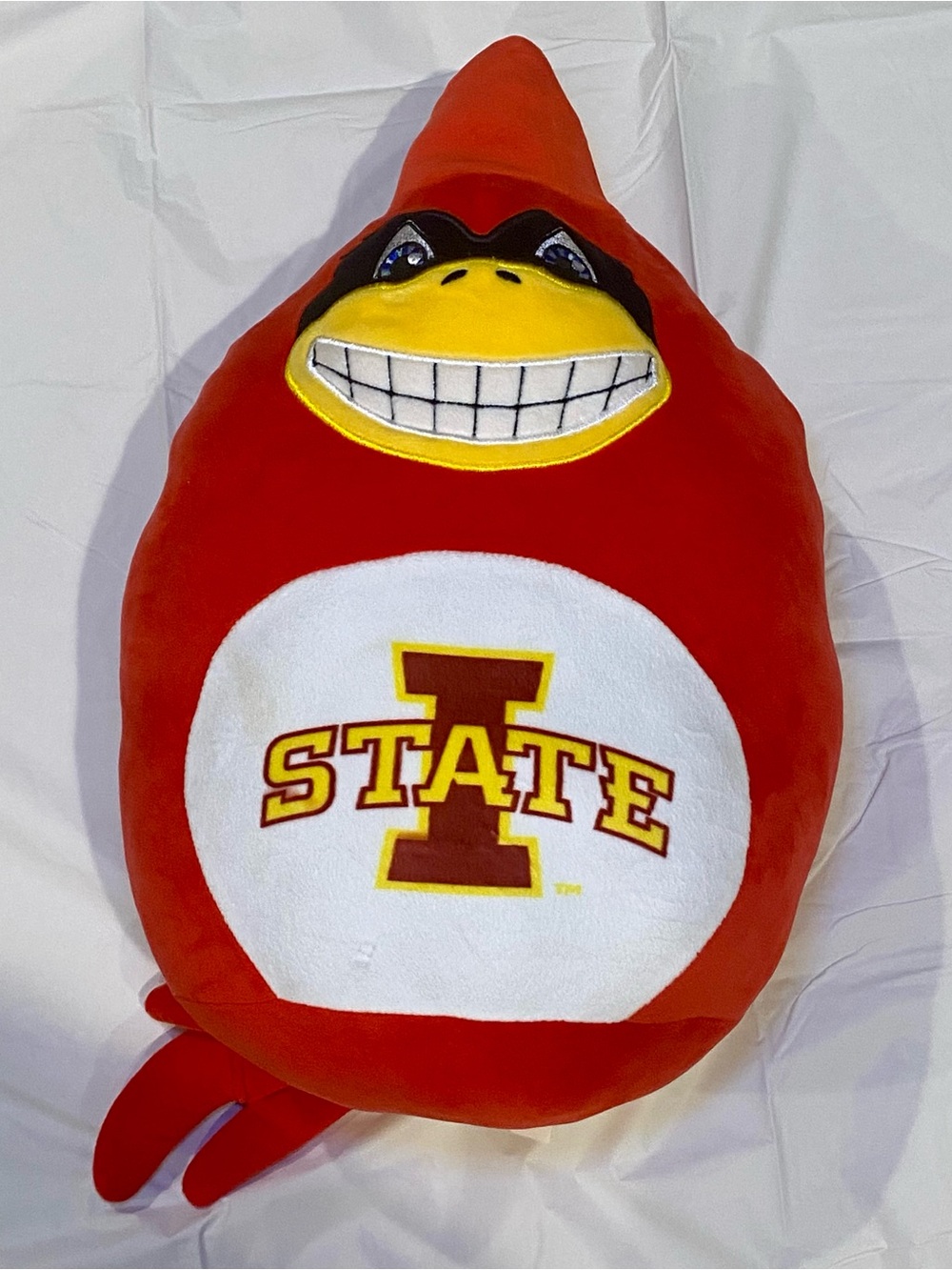 Iowa State Cyclones Plush Mascot Pillow - Red Team Logo Accent